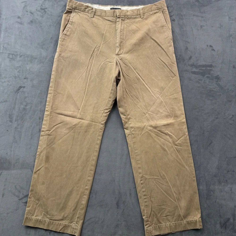 Banana Republic Relaxed Fit Dawson Chinos Men 38x32 Khaki Tan Cotton Twill Pants